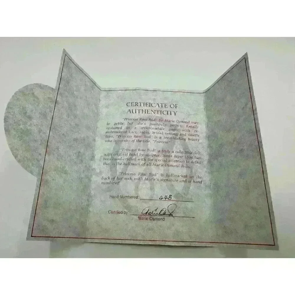 Marie Osmond Fine Collectibles Princess Rose Bud 6 inch Asian Bridal Doll COA